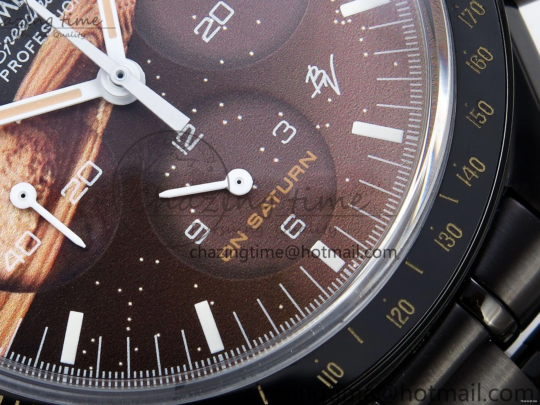 0422 Speedmaster Black Benom PVD Saturn RMF Best Edition on PVD Bracelet Lemania HW StreetReady 7726